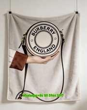 Burberry Logo Print Flannel Sofa Throw Blanket for Wall Decor B061
